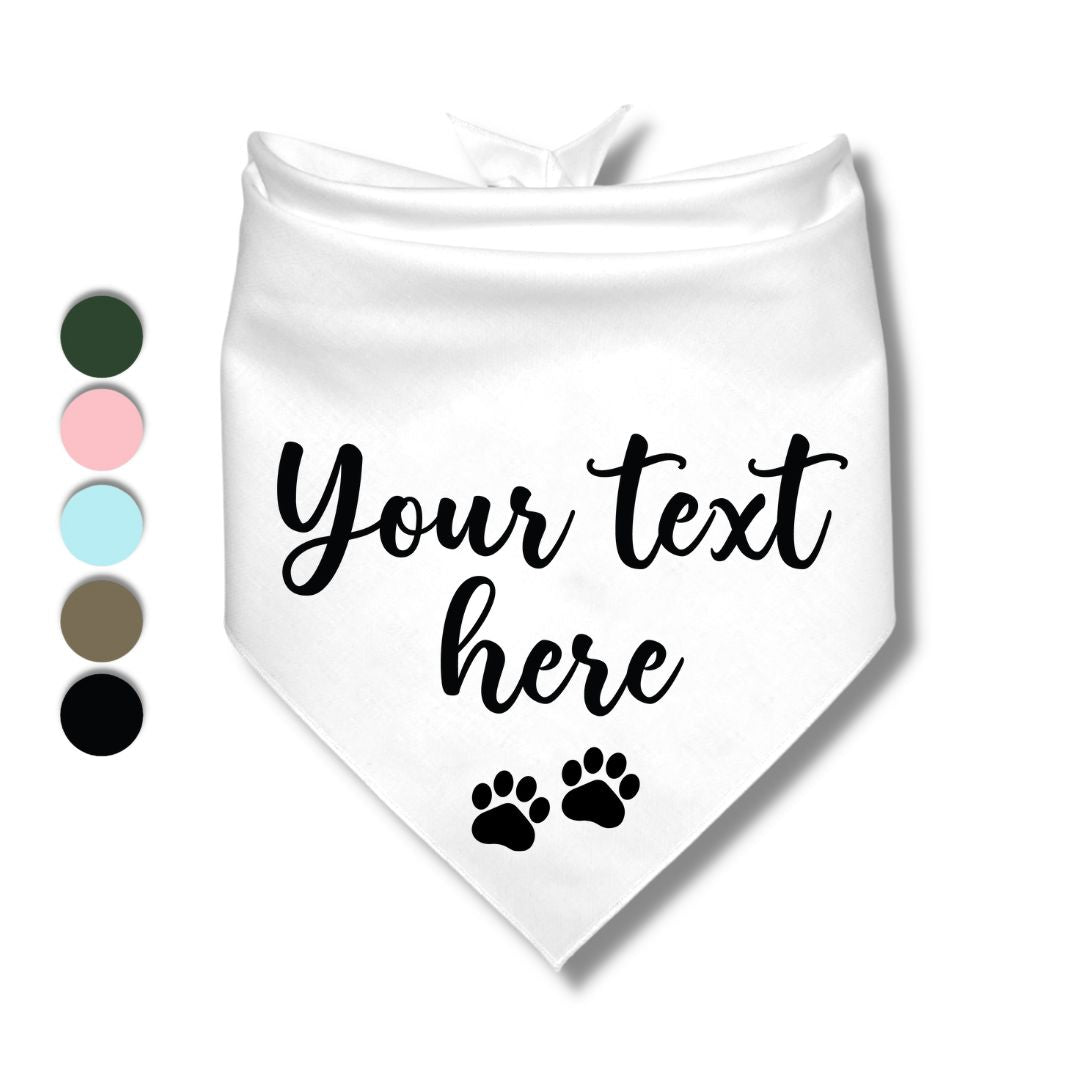 Customized Text Paw Bandana