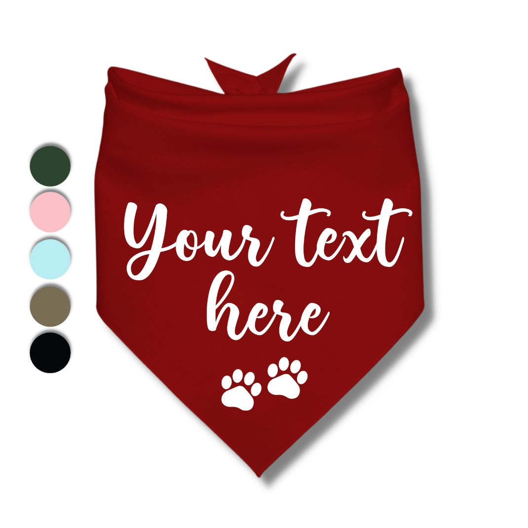 Customized Text Paw Bandana