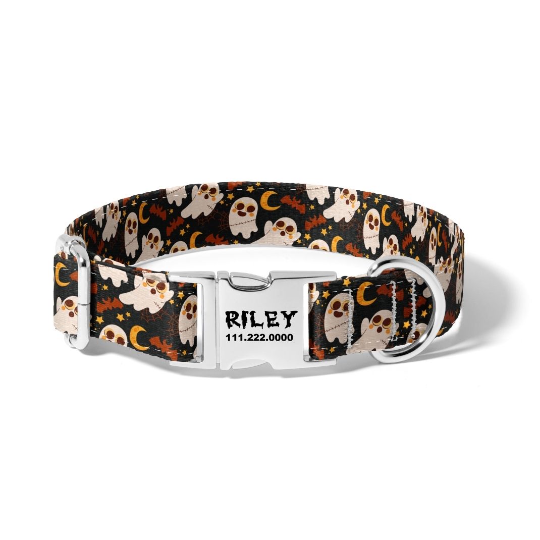 Halloween Boo Moon Dog Collar