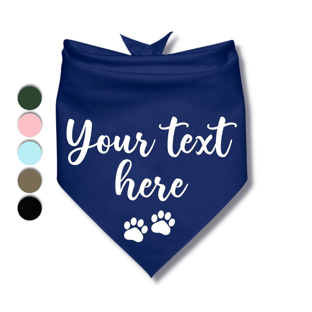 Customized Text Paw Bandana