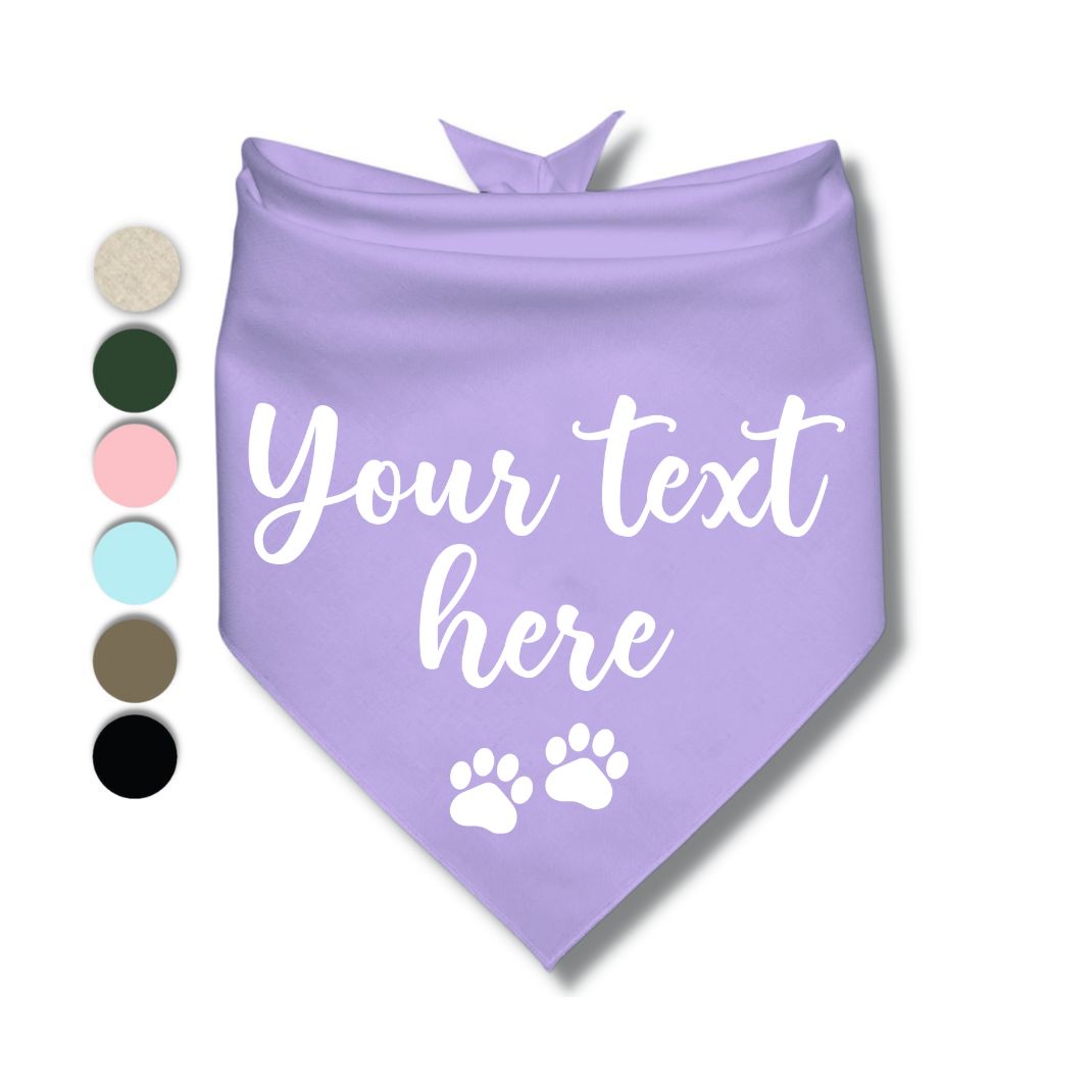 Customized Text Paw Bandana