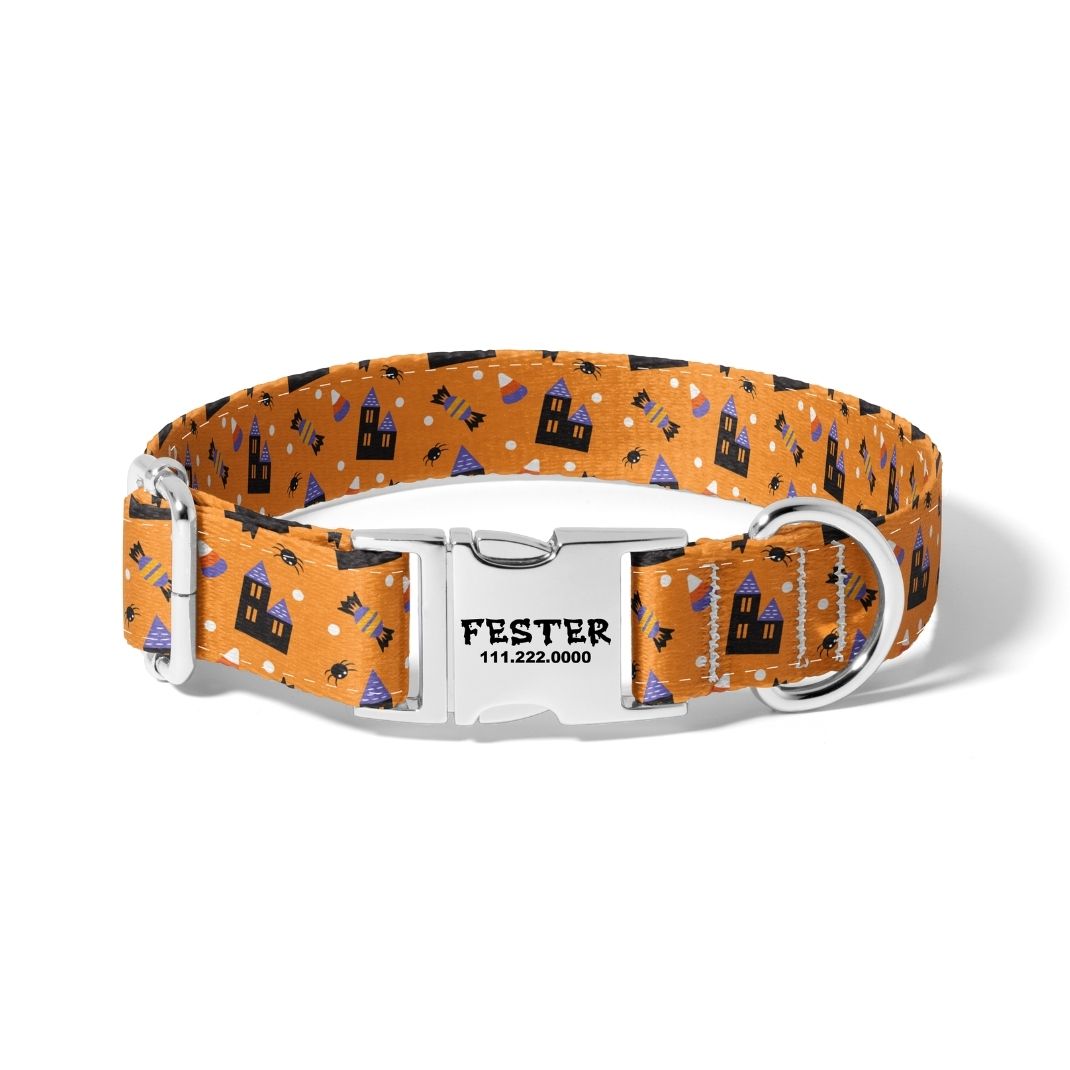 Halloween Spooky House and Sweets Dog Collar