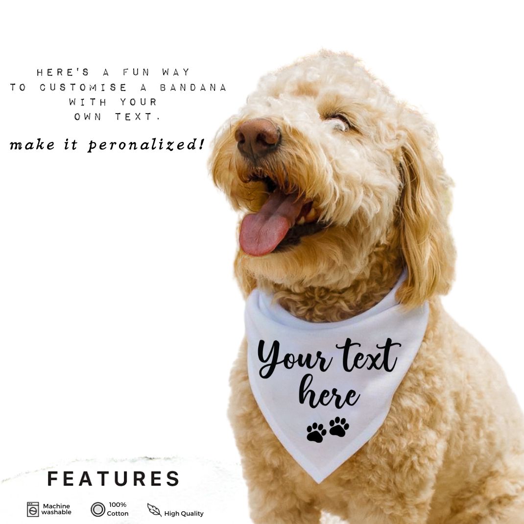 Customized Text Paw Bandana
