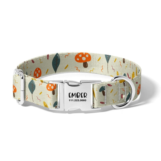 Fall Mushrooms and Rain Dog Collar