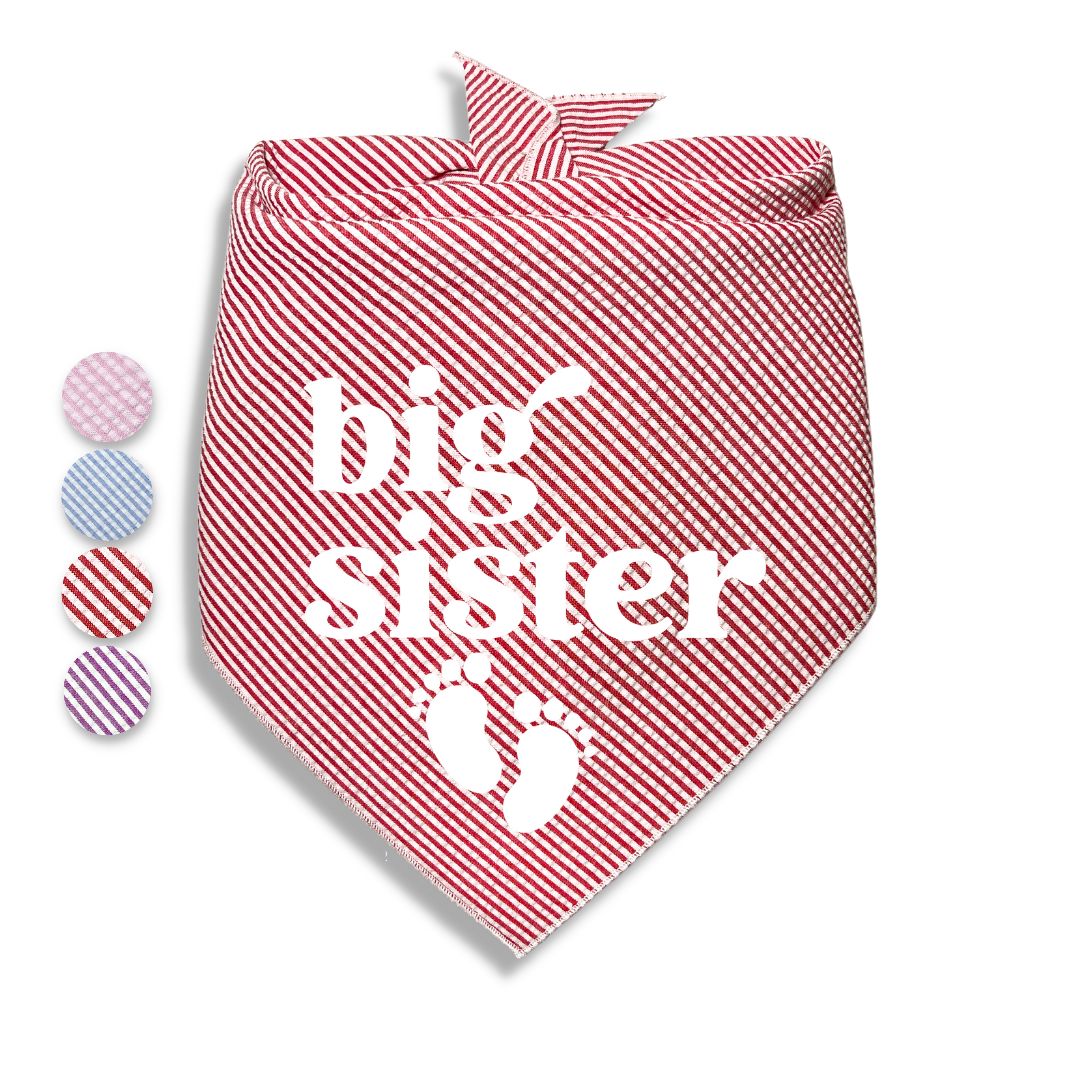 Big Brother Big Sister Baby Feet Bandana