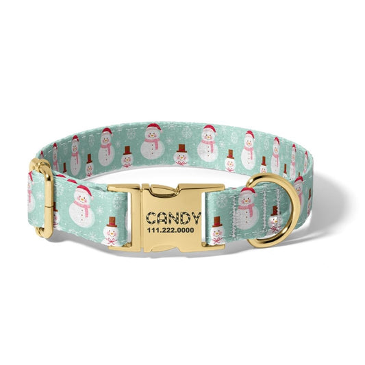 Christmas Frosty Snowman Dog Collar