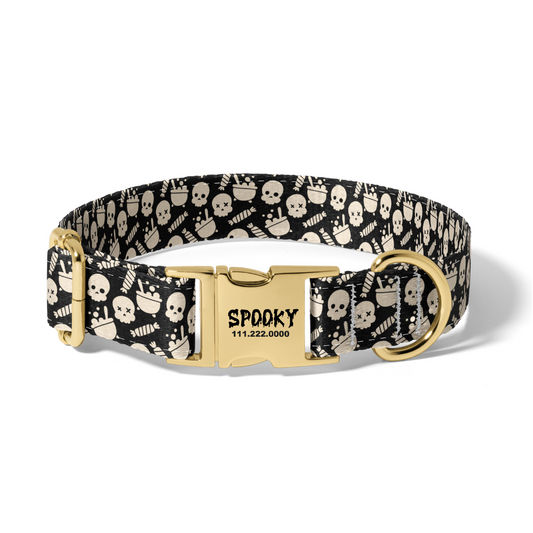 Halloween Spooky Scary Treats Dog Collar