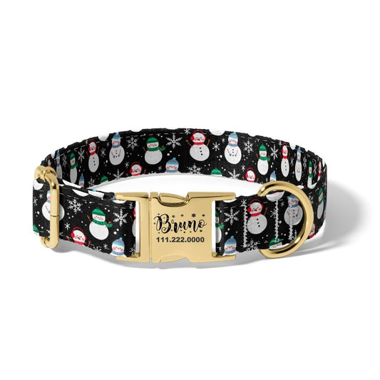 Christmas Fun in the Snow Dog Collar
