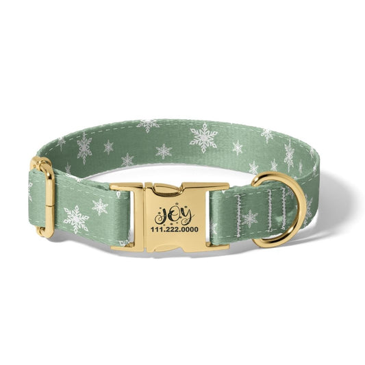 Christmas Winter Snowflakes Dog Collar