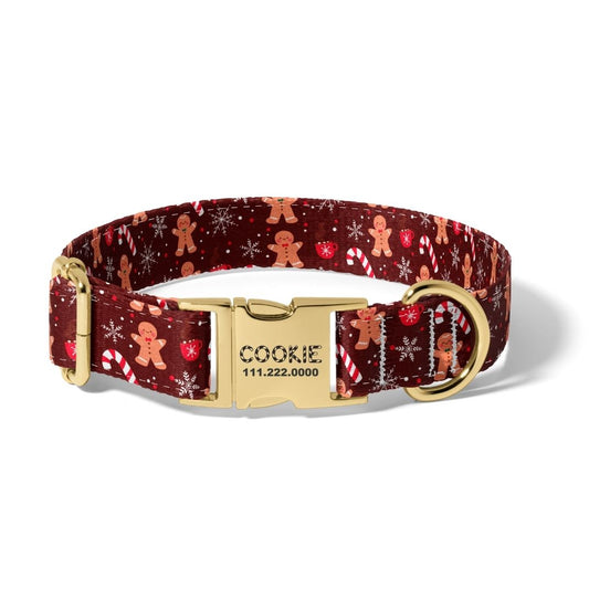 Christmas Gingerbread Treats Dog Collar