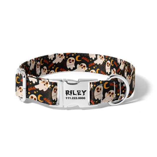 Halloween Boo Moon Dog Collar
