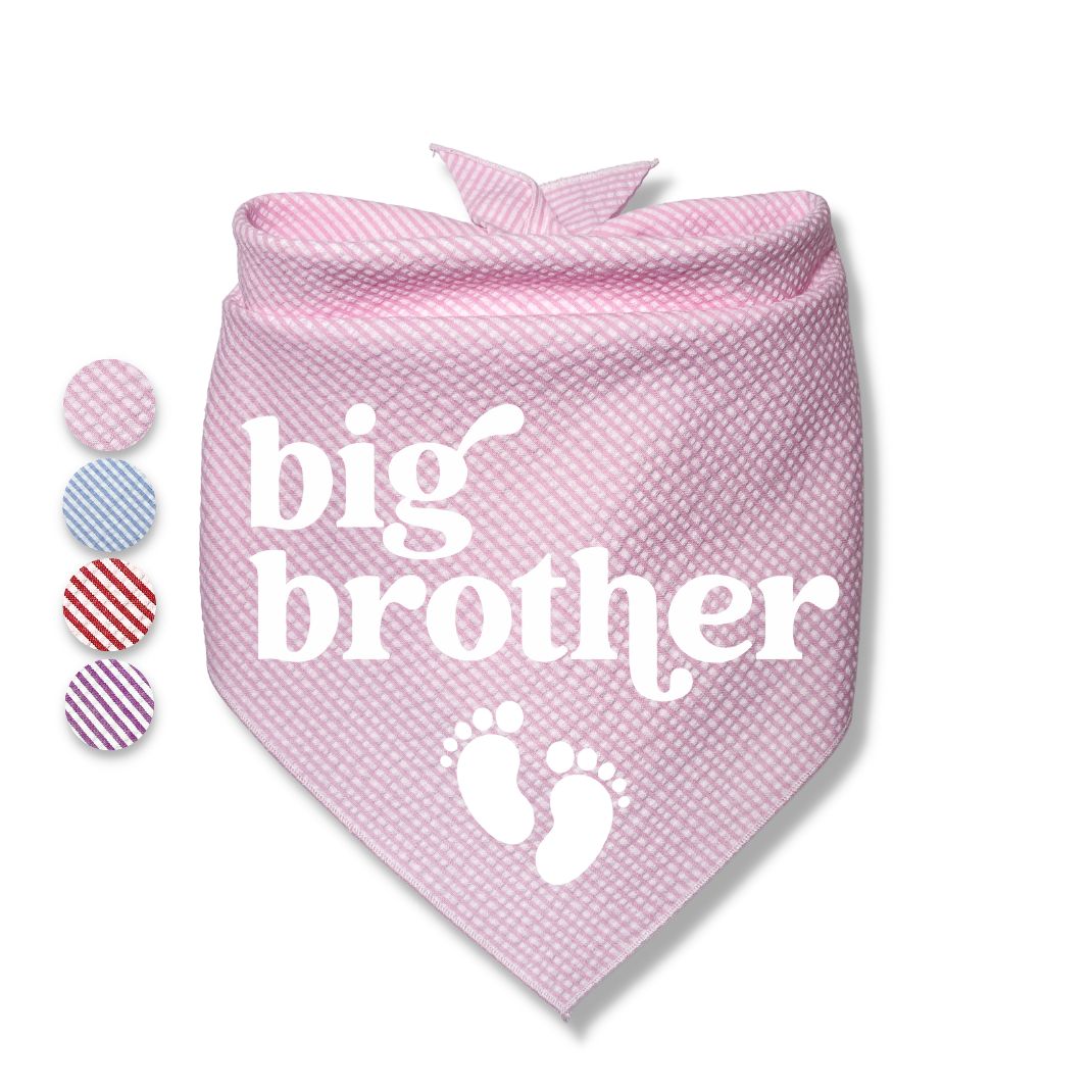 Big Brother Big Sister Baby Feet Bandana