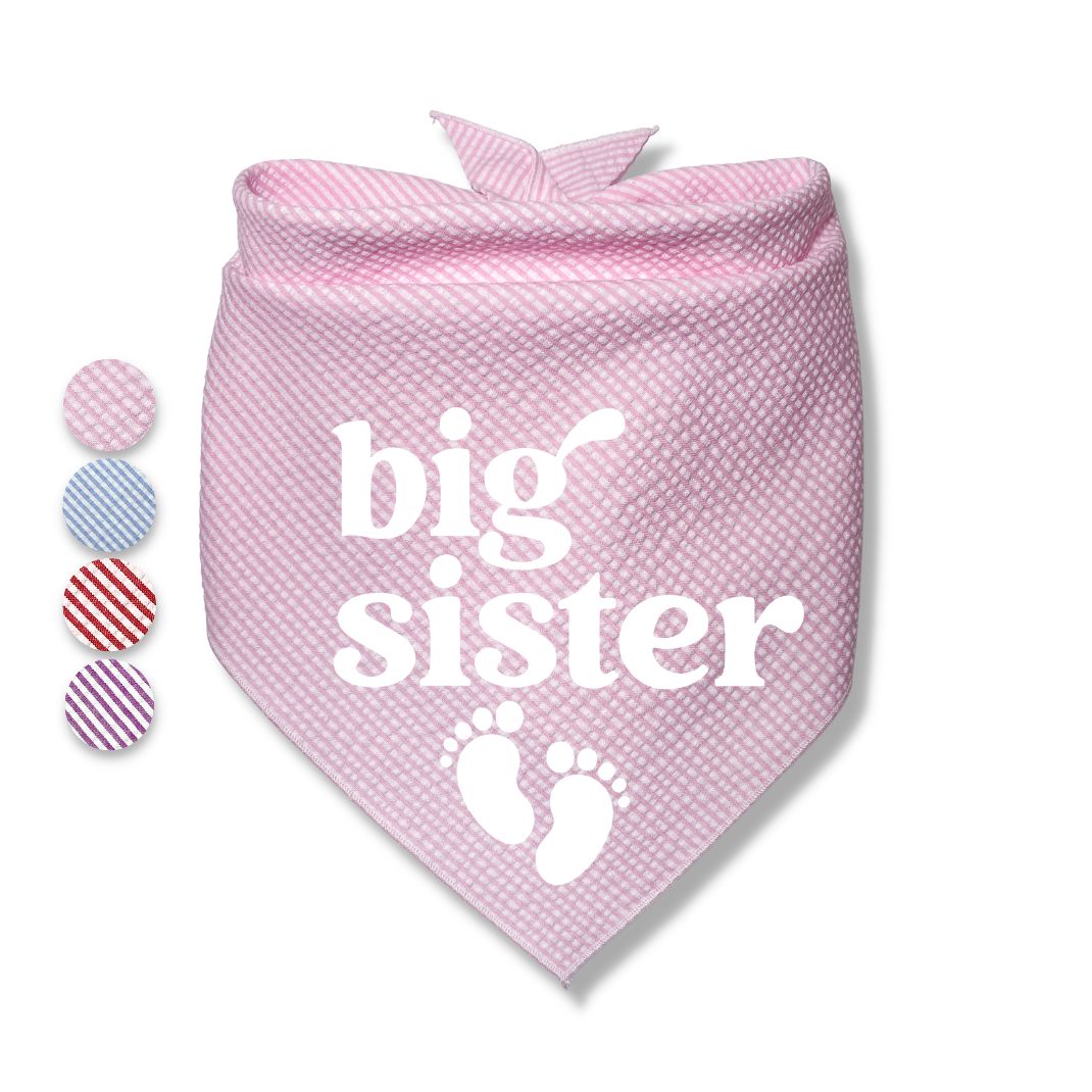 Big Brother Big Sister Baby Feet Bandana