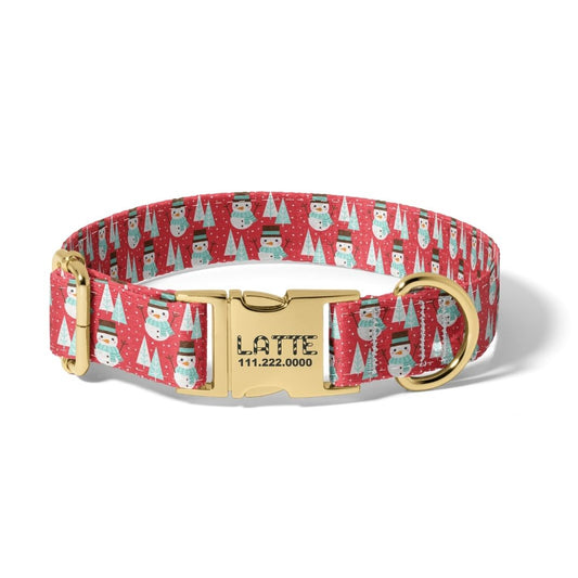 Christmas Snowy Snowman Dog Collar