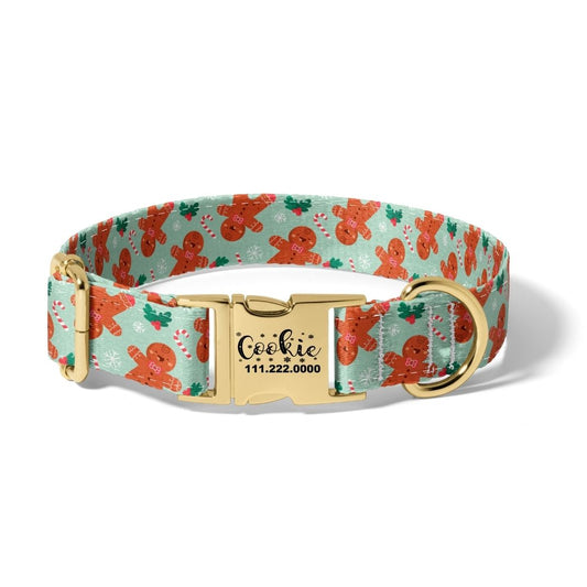 Christmas Gingerbread Run Dog Collar