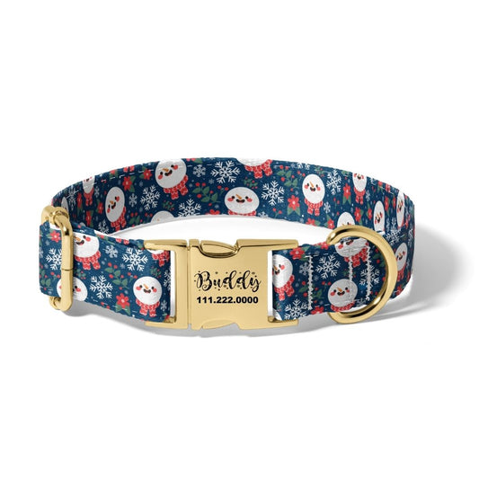 Christmas Snowman Fun Dog Collar