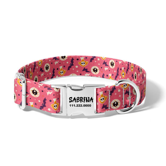 Halloween Potions and Eyeballs Dog Collar